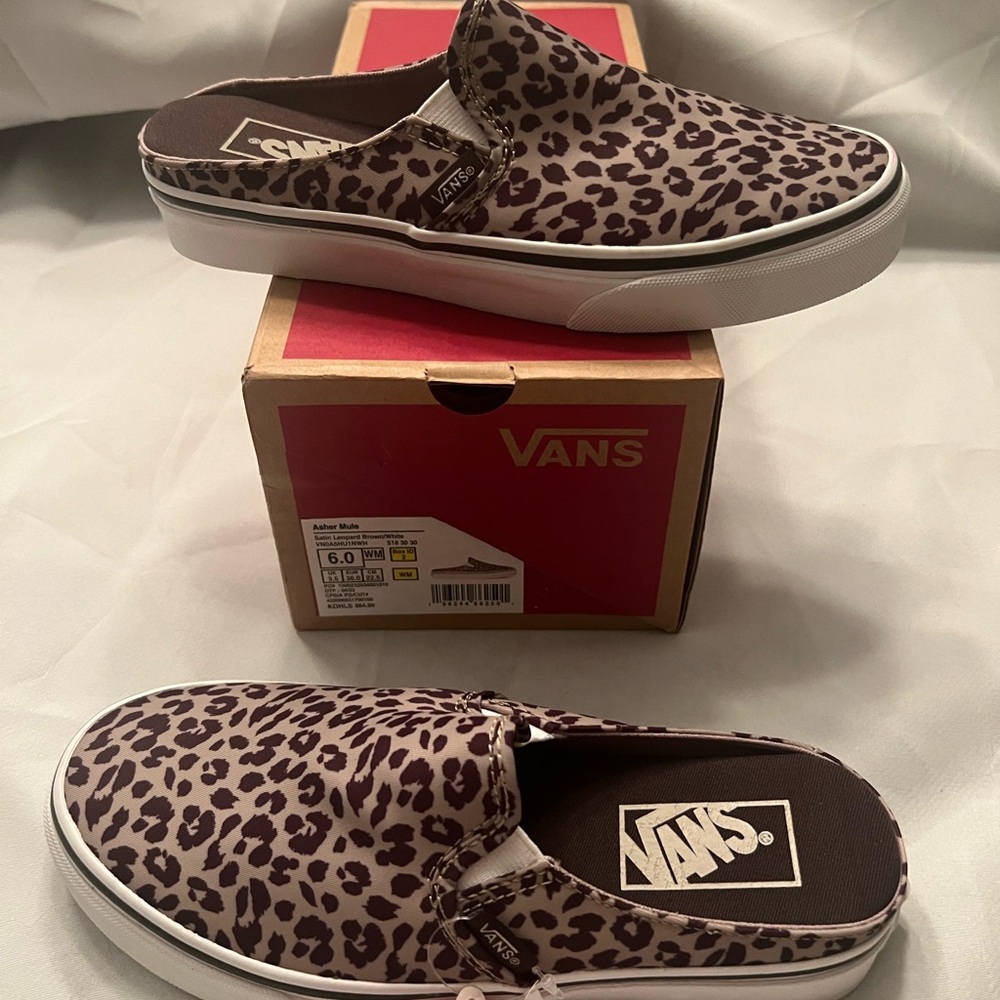 Vans Satin Leopard slip-ons